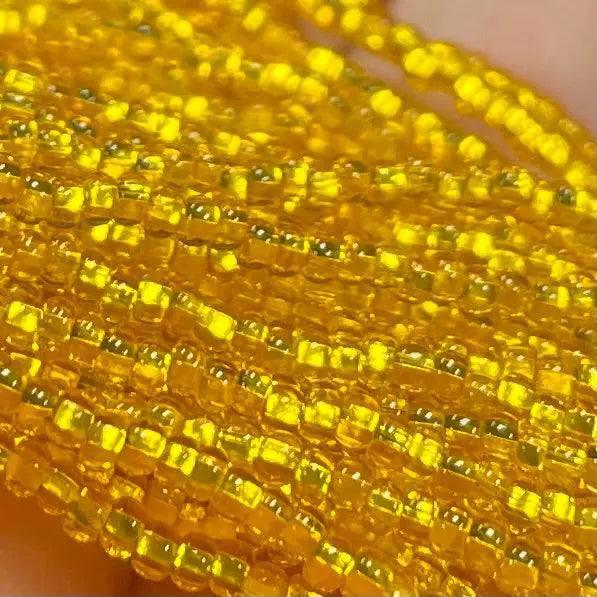 1 Hank Yellow Sun Silver Lined Czech Glass Seed Beads - Sea Beads