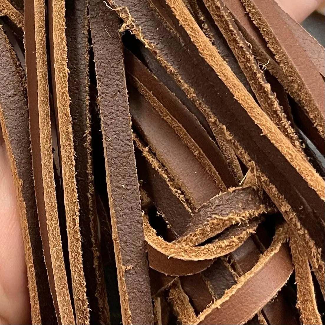 1 Long Leather Strip - Sea Beads