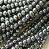 1 Strand 4mm Hematite Gemstone Beads - Sea Beads