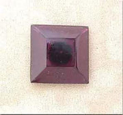 1 Victorian Purple Amethyst Czech Square Glass Button - Sea Beads
