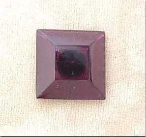 1 Victorian Purple Amethyst Czech Square Glass Button - Sea Beads