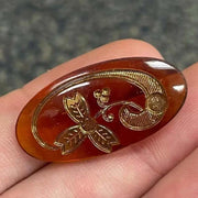 1 Victorian Topaz Oval Glass Stone - Sea Beads