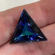 1 Vintage Blue Bermuda German Triangle Glass Stone - Sea Beads