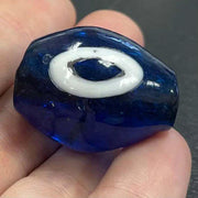 1 Vintage Blue Capri HUGE Oval Glass Bead - Sea Beads