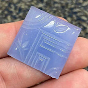 1 Vintage Blue Japan Opal Art Deco Square Glass Cabochon - Sea Beads