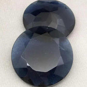1 Vintage Blue Montana Czech Round Large Glass Stone - Sea Beads