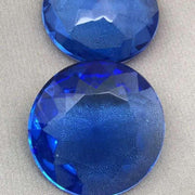 1 Vintage Blue Sapphire Czech Round Large Glass Stone - Sea Beads