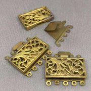 1 Vintage Brass 5-Strand Clasp - Sea Beads