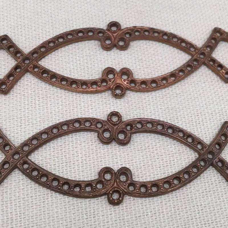 1 Vintage Brass Aged Cast Abstract Metal Component - Sea Beads