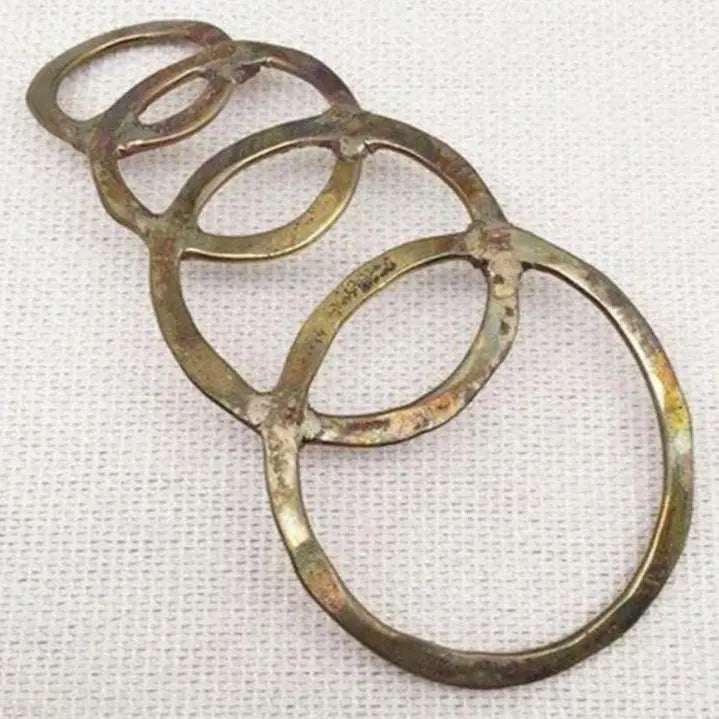 1 Vintage Brass Ascending Circles Soldered Metal Component - Sea Beads