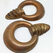 1 Vintage Brass Domed Abstract Stamping - Sea Beads
