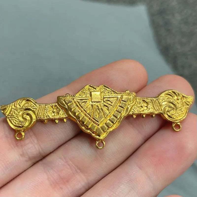 1 Vintage Brass Heavy Art Deco Metal Component - Sea Beads