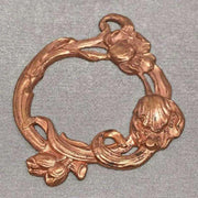 1 Vintage Brass Tombac Floral Metal Pendant - Sea Beads