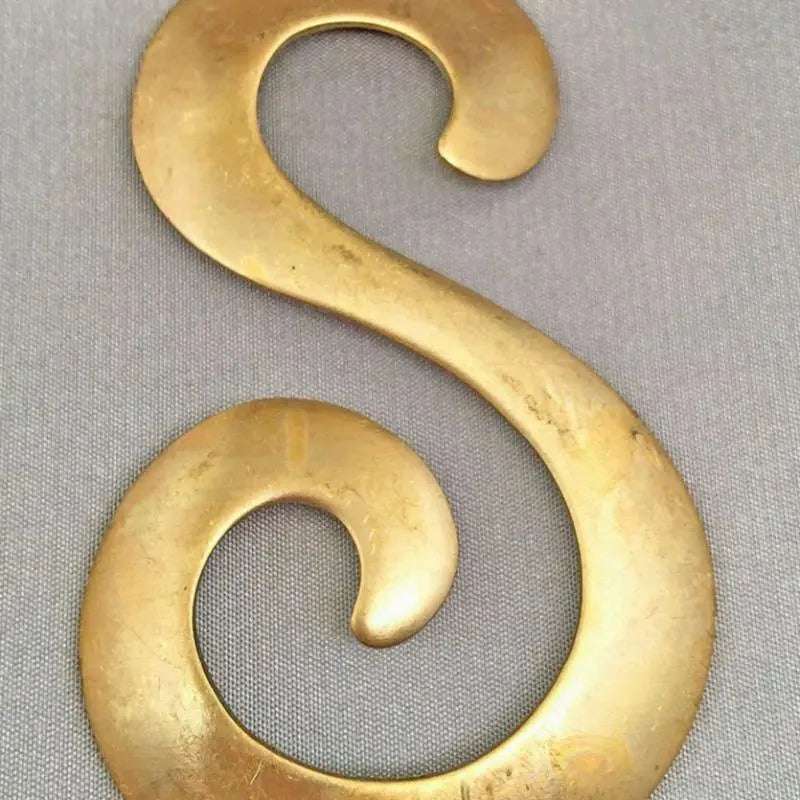 1 Vintage Brass "S" Metal Stamping - Sea Beads