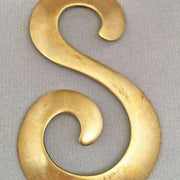 1 Vintage Brass "S" Metal Stamping - Sea Beads