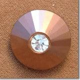 1 Vintage Bronze Glass Button #200290 - Sea Beads