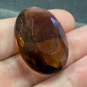 1 Vintage Brown Transparent Oval Glass Stone - Sea Beads