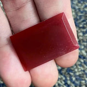 1 Vintage Carnelian Rectangle Glass Stone - Sea Beads