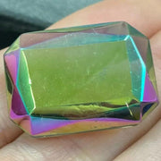 1 Vintage Carnival Octagon Glass Stone - Sea Beads