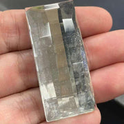 1 Vintage Clear Faceted Rectangle Glass Cabochon - Sea Beads