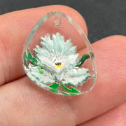 1 Vintage Clear Floral Intaglio Glass Charm - Sea Beads