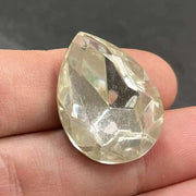 1 Vintage Clear Pear Glass Stone - Sea Beads