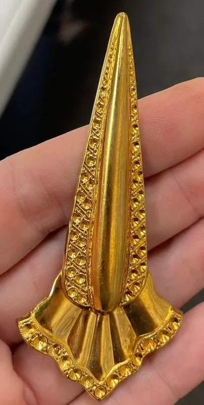 1 Vintage Gold Plated Art Deco Tall Stamping - Sea Beads