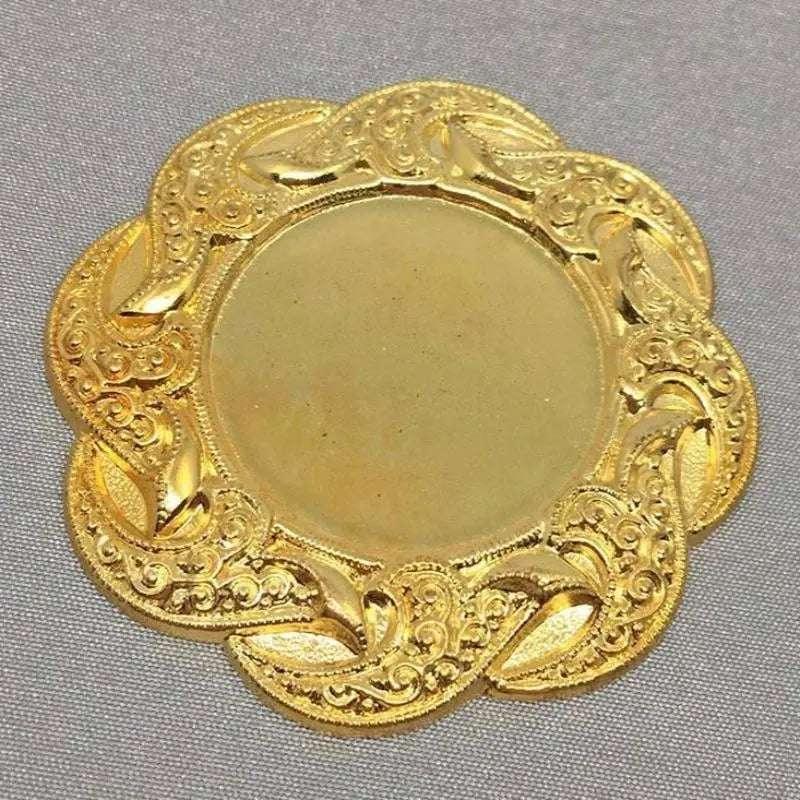 1 Vintage Gold Plated Brass Flower Metal Setting - Sea Beads