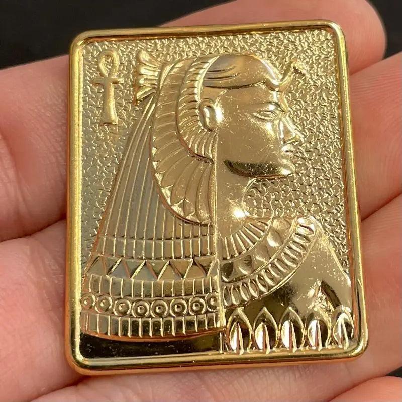 1 Vintage Gold Plated Egyptian Stamping - Sea Beads
