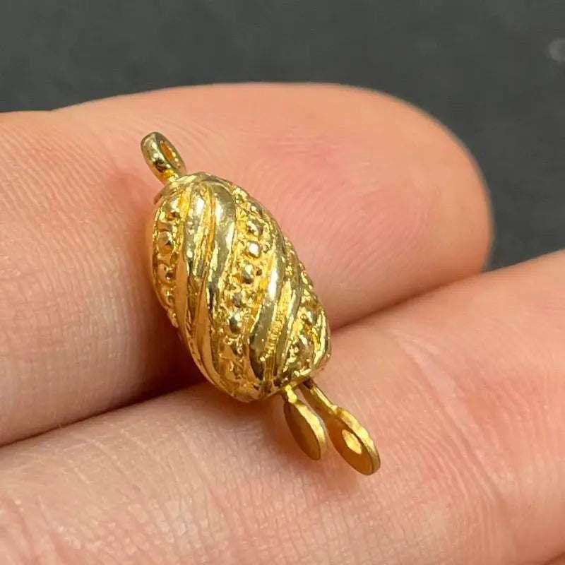 1 Vintage Gold Plated Tubular Clasp - Sea Beads