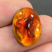 1 Vintage Golden Topaz Flatback Foiled Glass Cabochon #9314 - Sea Beads