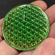 1 Vintage Green Czech Bike Reflector Glass Cabochon - Sea Beads