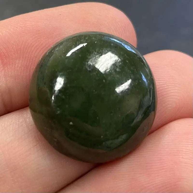 1 Vintage Green Jade Nepherite Gemstone Cabochon - Sea Beads