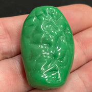 1 Vintage Green Japan Large Focal Glass Bead - Sea Beads
