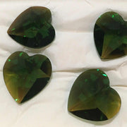 1 Vintage Green Tourmaline AB Swarovski Heart Crystal Pendant - Sea Beads