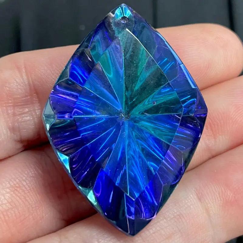 1 Vintage Heliotrope German Glass Pendant - Sea Beads