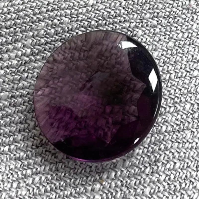 1 Vintage Large Purple Faceted Round Glass Stone #200276 - Sea Beads