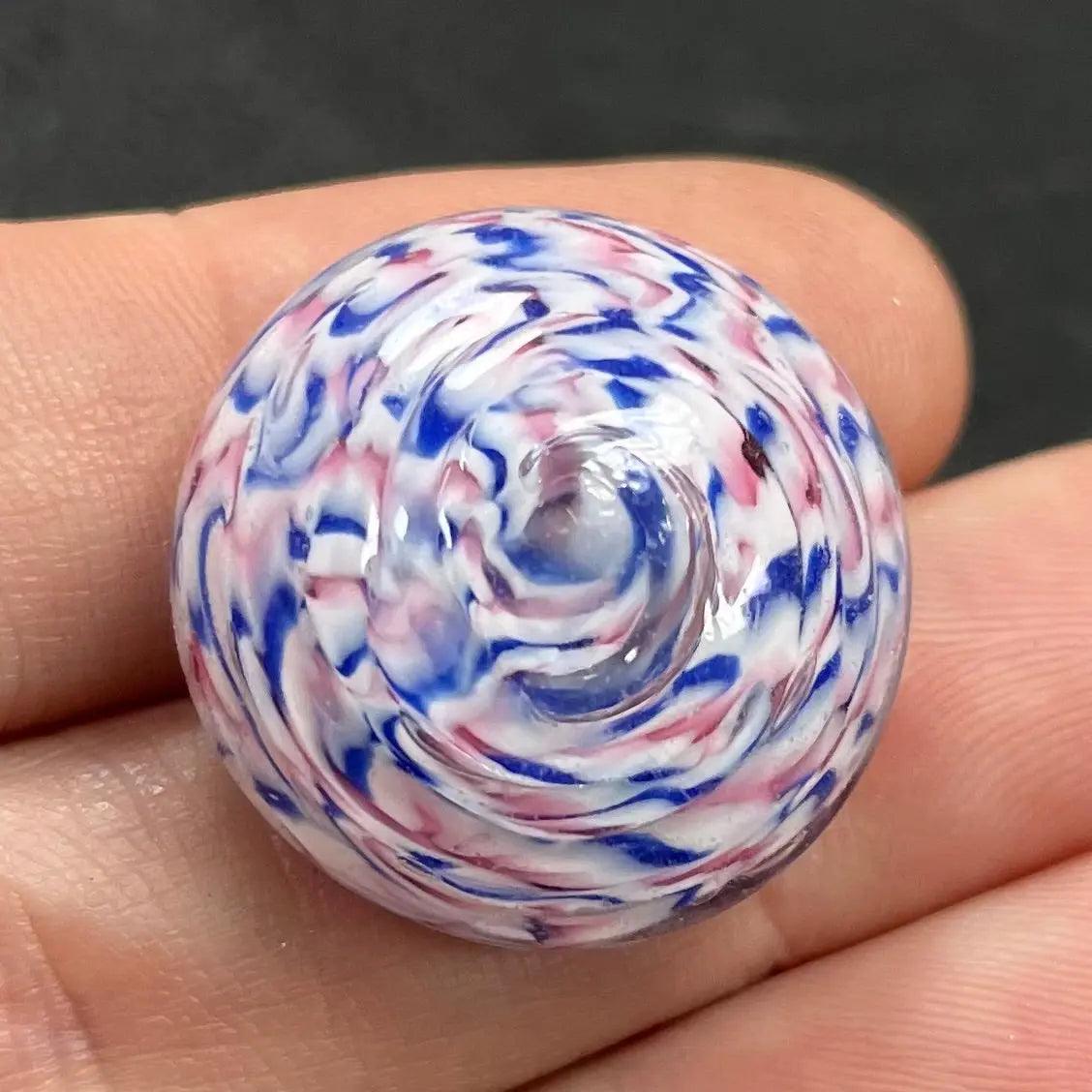 1 Vintage Millefiori Glass Button Front - Sea Beads