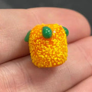 1 Vintage Orange Golden Japan Haskel Berry Glass Bead - Sea Beads