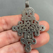 1 Vintage Pewter Ethiopian Cross III Metal Pendant - Sea Beads