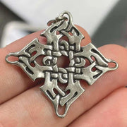 1 Vintage Silver Pewter Square Diamond Metal Pendant - Sea Beads