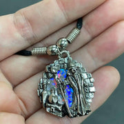 1 Vintage Silver Pewter Wizard Metal Pendant - Sea Beads