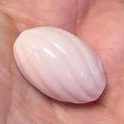 1 Vintage Pink Cotton Candy Japan Oval Twist Glass Bead - Sea Beads