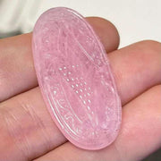 1 Vintage Pink Japan Diamond Oval Glass Cabochon - Sea Beads