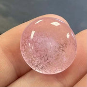 1 Vintage Pink Transparent Mottled Japan Button Glass Stone - Sea Beads