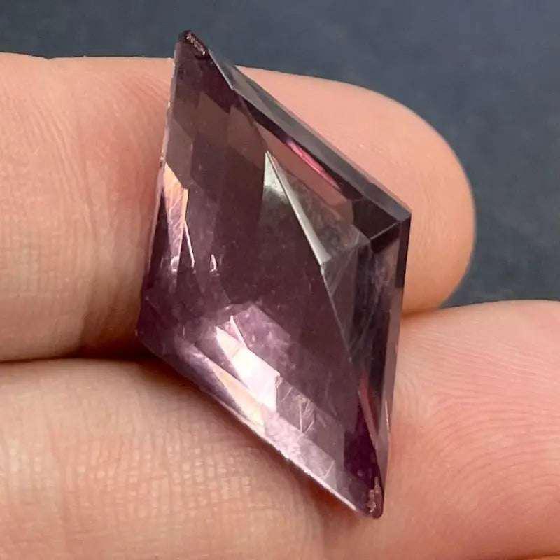 1 Vintage Purple Amethyst Diamond Glass Cabochon - Sea Beads