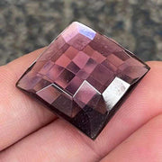 1 Vintage Purple Amethyst Faceted Square Glass Cabochon - Sea Beads