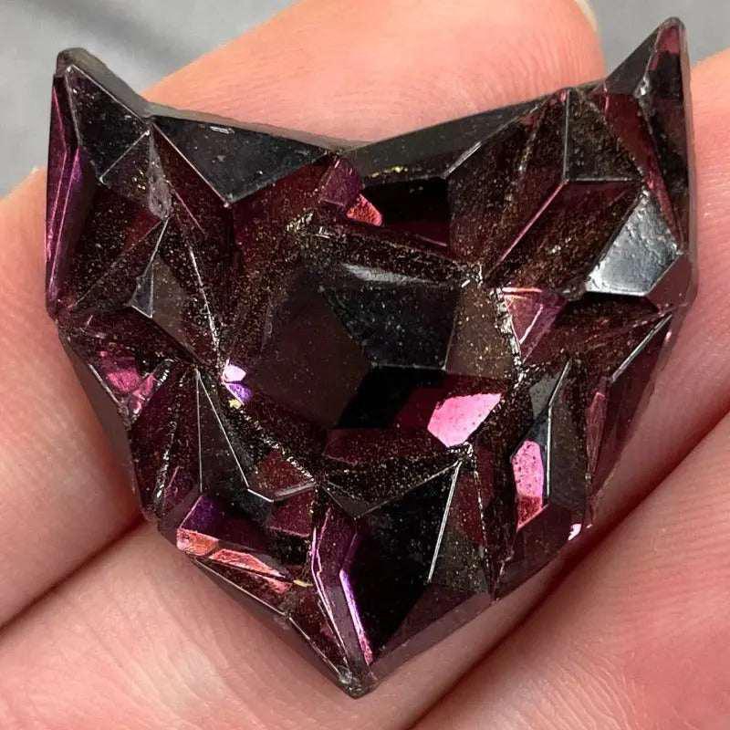 1 Vintage Purple Amethyst Geode Glass Cabochon - Sea Beads