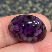 1 Vintage Purple German High Dome Glass Cabochon - Sea Beads