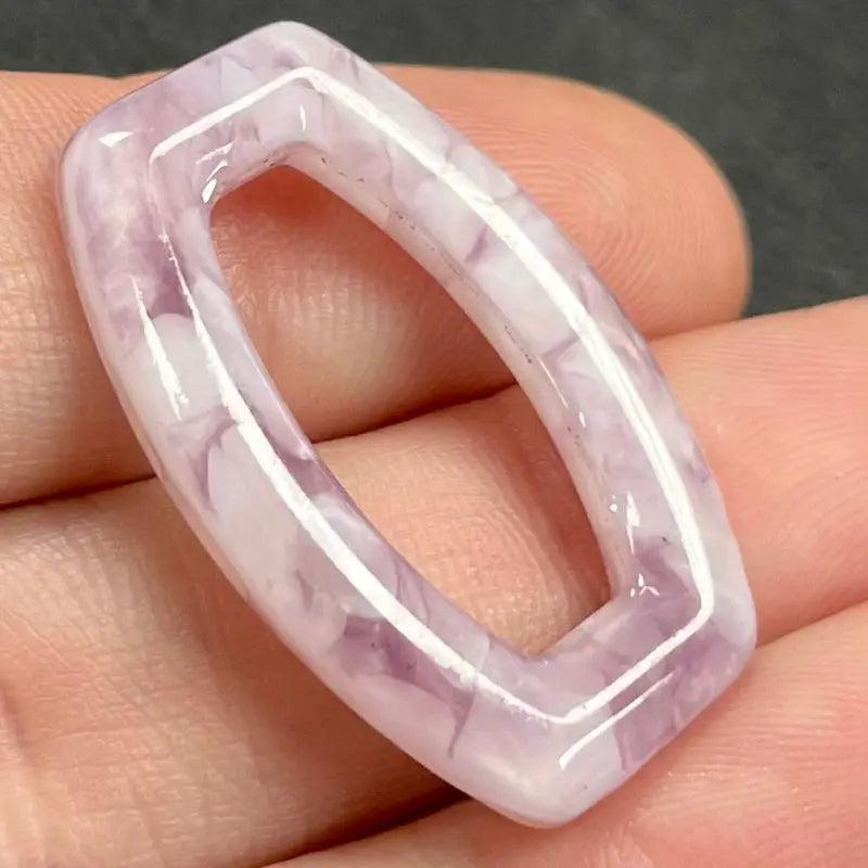 1 Vintage Purple Marbleized Japan Glass Ring - Sea Beads